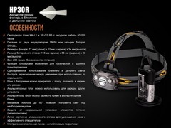 Купить фонарь светодиодный налобный Fenix HP30R 1750 лм, аккумулятор*