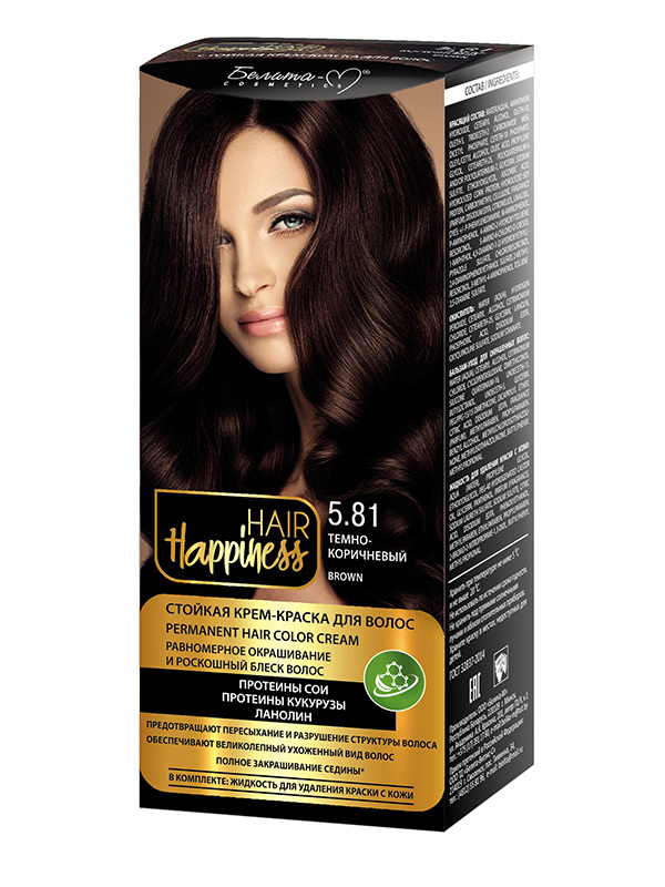 Белита М Hair Happiness Крем-краска для волос аммиачная 5.81 темно-коричневый