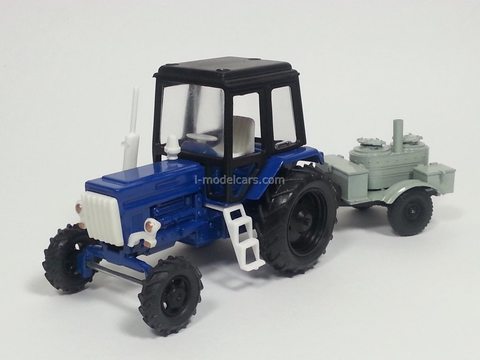 Tractor MTZ-82 Belarus metal with trailer field kitchen (blue) Agat Mossar Tantal 1:43