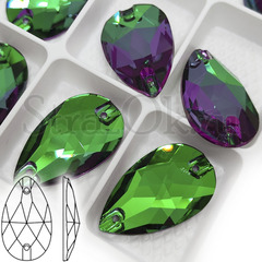 Стразы пришивные стеклянные купите оптом Drop Emerald, Капля Эмеральд зеленый на StrazOK.ru