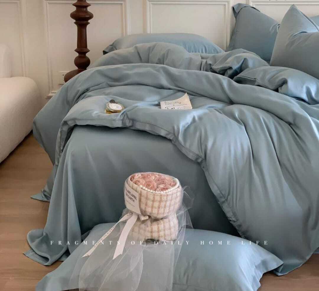 ZEPHYR HOME КПБ на двуспалку Тенсель Голубой темный