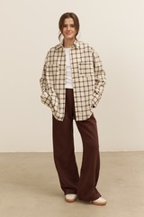 Рубашка 07, бежево-коричневая