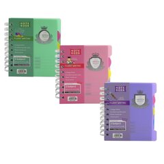 
          Блокнот А6, Alingar, гребень, пластиковая обложка, с разделителями, ассорти, клетка, 120 л., "Пастельные тона. Премиум"