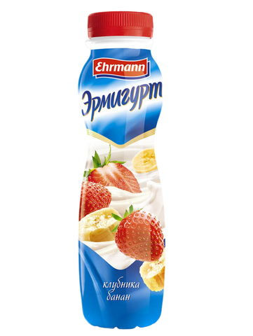 Йогуртный напиток Эрмигурт 1,2% 290г Клубника банан, шт