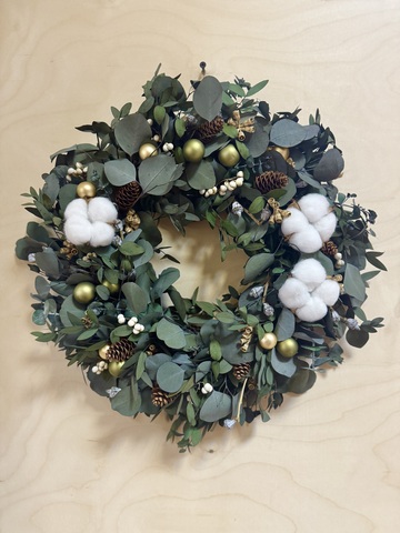 Интерьерный новогодний/рождественский венок с новогодним декором