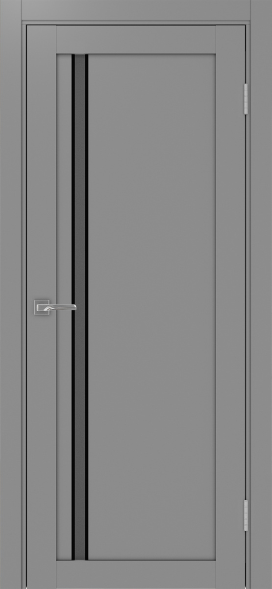 Дверь межкомнатная Оптима Порте Турин 527.121 АПС молдинг SB, цвет серый, экошпон, стекло графит
