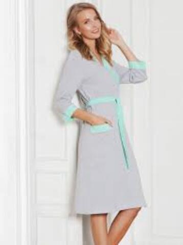 Комплект для роддома Monika для беременных и кормящих; цвет: серый меланж/мята 6536