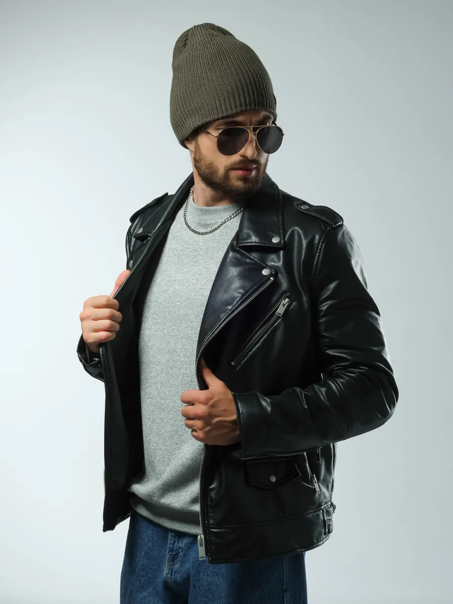 Шапка осенняя бини вязаная