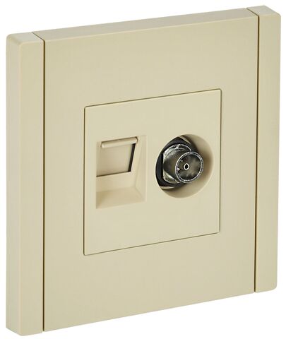 FORTE&PIANO Роз. двойная TV+RJ45 кат.5E FP436 ван. IEK