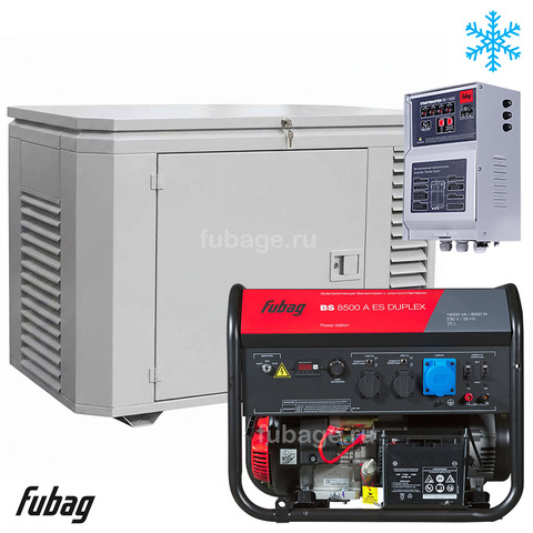 Бензиновый генератор в зимнем кожухе с блоком АВР Fubag BS 8500 A ES DUPLEX/1200SCW RAL 7035