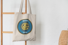 Сумка-шоппер с принтом FC Internazionale (ФК Интернационале) бежевая 007
