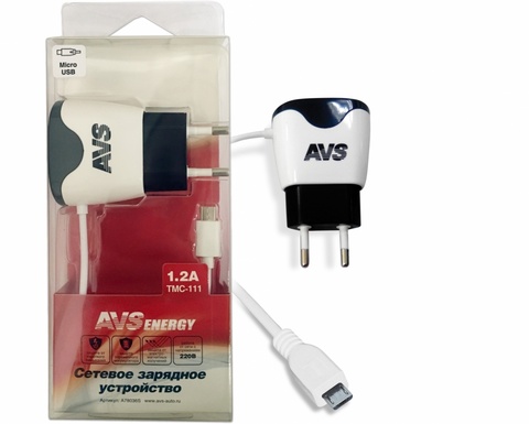 Сетевое зарядное устройство AVS с micro USB TMC-111 (1,2А)