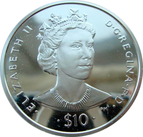 Британские Виргинские о-ва 10 долларов 2006 Королева Елизавета II Короли и королевы Англии Серебро