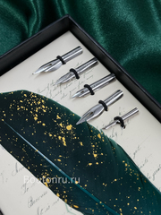 Перьевая ручка изумрудное перо набор для каллиграфии с чернилами и наконечниками