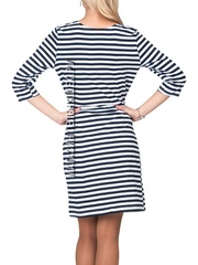 Купить Платье в морском стиле с синей полосой и рукавом 3/4 в Магазине тельняшек