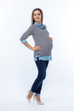 Джемпер-обманка для беременных 01253 синий