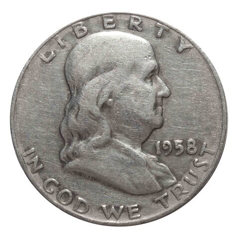 1/2 доллара 1958. (D) США (Франклин). VF
