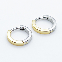 Ювелирные швензы Конго с родиевым покрытием и позолотой, размер 13 мм, цена за пару