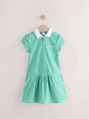 Сарафан школьный на молнии для девочки Next E65-038, Белый, Зеленый