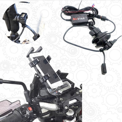 Металлический держатель с USB-разъемом для телефона на руль мотоцикла, X-80