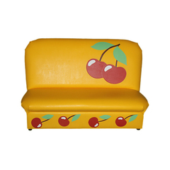 Диван детский "Аппликация" Вишенки желтый