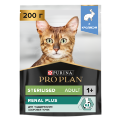 Purina Pro Plan Sterilised Сухой корм для стерилизованных кошек с кроликом, 200 г