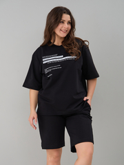Костюм с шортами КНф-101П/черный
