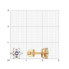 81020317 - Классические серьги-пусеты из золота с фианитами Swarovski