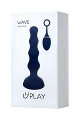 Синяя анальная вибровтулка OPlay Wave с пультом ДУ - 15,5 см. - 