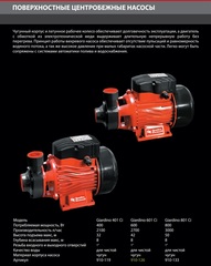 Насос садовый QUATTRO ELEMENTI Giardino 601 Ci (600 Вт, 2700 л/ч, для чистой, 42 м, 7,8 кг)