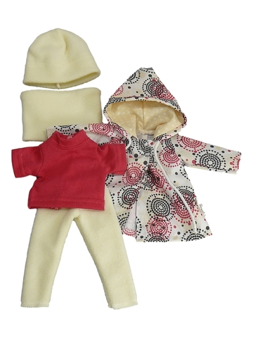 Комплект с плащем - Кремовый. Одежда для кукол, пупсов и мягких игрушек.