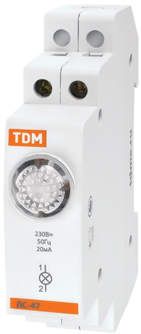 Лампа сигнальная ЛС-47 желтая (LED) AC/DC TDM
