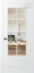 Дверь Ламира 5 / Цвет Эмаль белый / Прозрачное каленое / Двери Belwooddoors