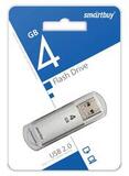 Флешка 4 GB USB 2.0 SmartBuy V-Cut (Серебро)