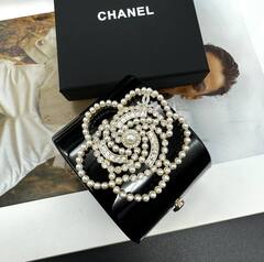 20175-Браслет манжета широкий CHANEL с лого из латуни в позолоте lux