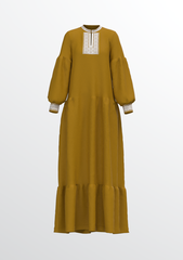 Руслана. Платье в пол в этностиле с длинным рукавом PL-421110