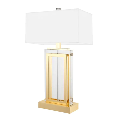 Настольная лампа Arlington, золотистая с белым абажуром