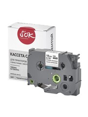 Кассета с лентой S'OK by Sakura Printing TZES941 для Brother,  черный на серебре, 18мм, 8м , наклейка