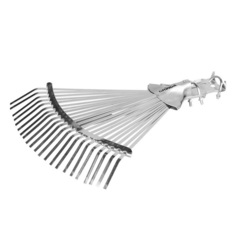 GRINDA GR-44RX, 22 плоских зубца, 300-440 мм ширина, оцинкованная сталь, без черенка, усиленные, регулируемые веерные грабли (421873)