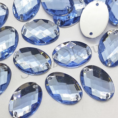 Купить овальные пришивные стразы Oval Овал Light Sapphire голубые