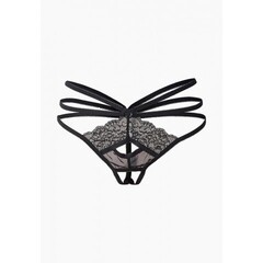 Черные трусики с доступом и переплетением лент сзади (Easy to love) (L/XL; 46-48)