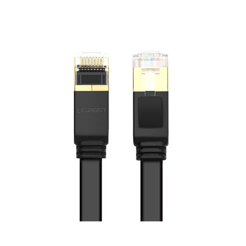 Кабель UGREEN NW106 (11264) Cat 7 U/FTP Lan Cable Flat Design 8m черный