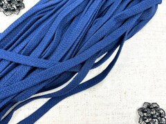 Шнур плоский х/б, ш. 10 мм, турецкое плетение, тёмно-синий