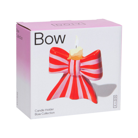 Подсвечник Bow, 11х12х5 см, красно-белый