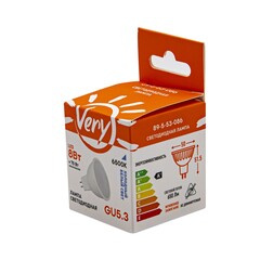 89-5-53-086 Лампа светодиодная JCDR 8Вт, 6500К, GU 5.3 Very