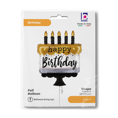 Б Фигура, Торт на День Рождения, Сатин, 28''/71 см, 1 шт.