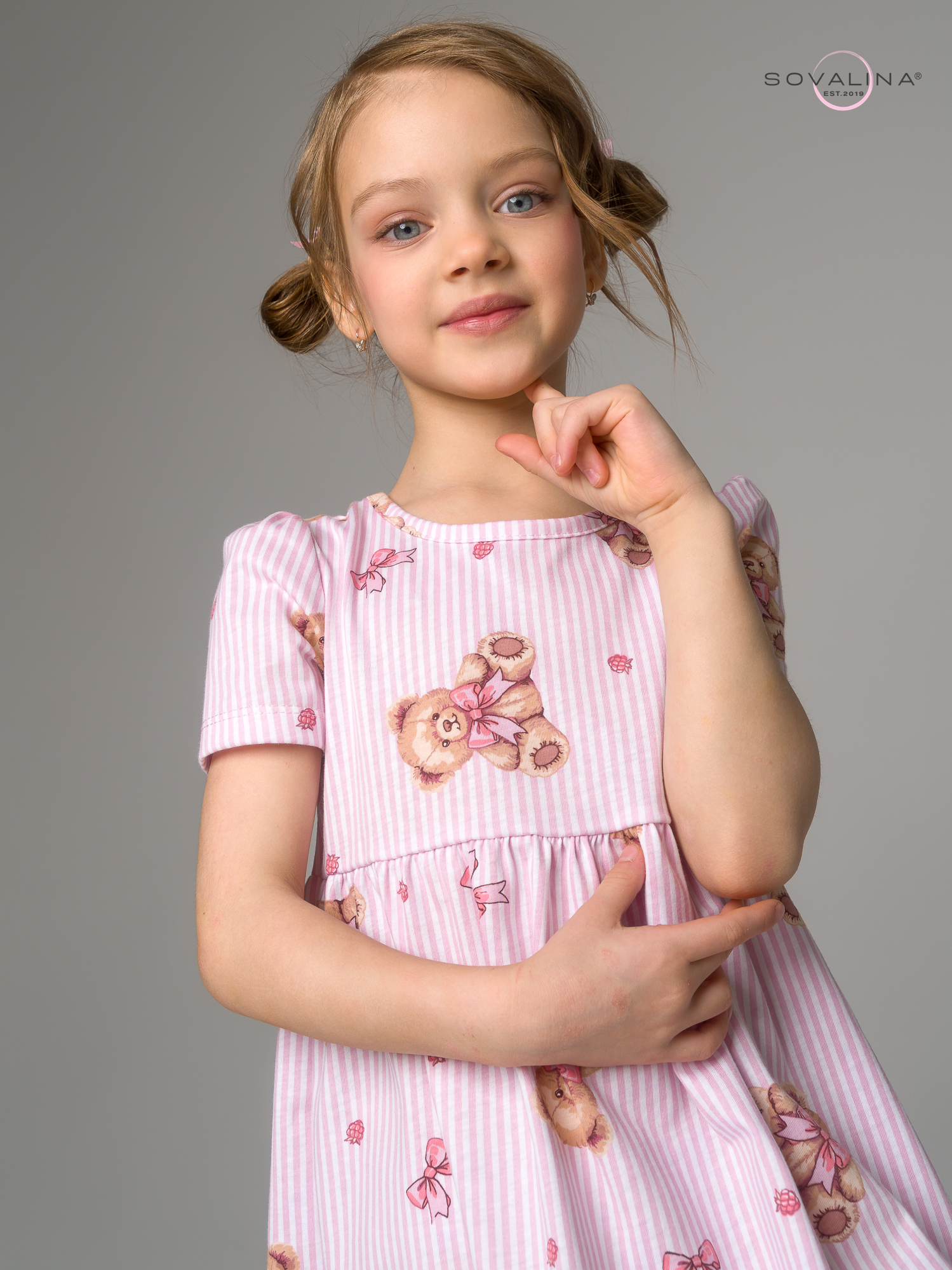 Платье Аленка к/р SG мишки с бантиком