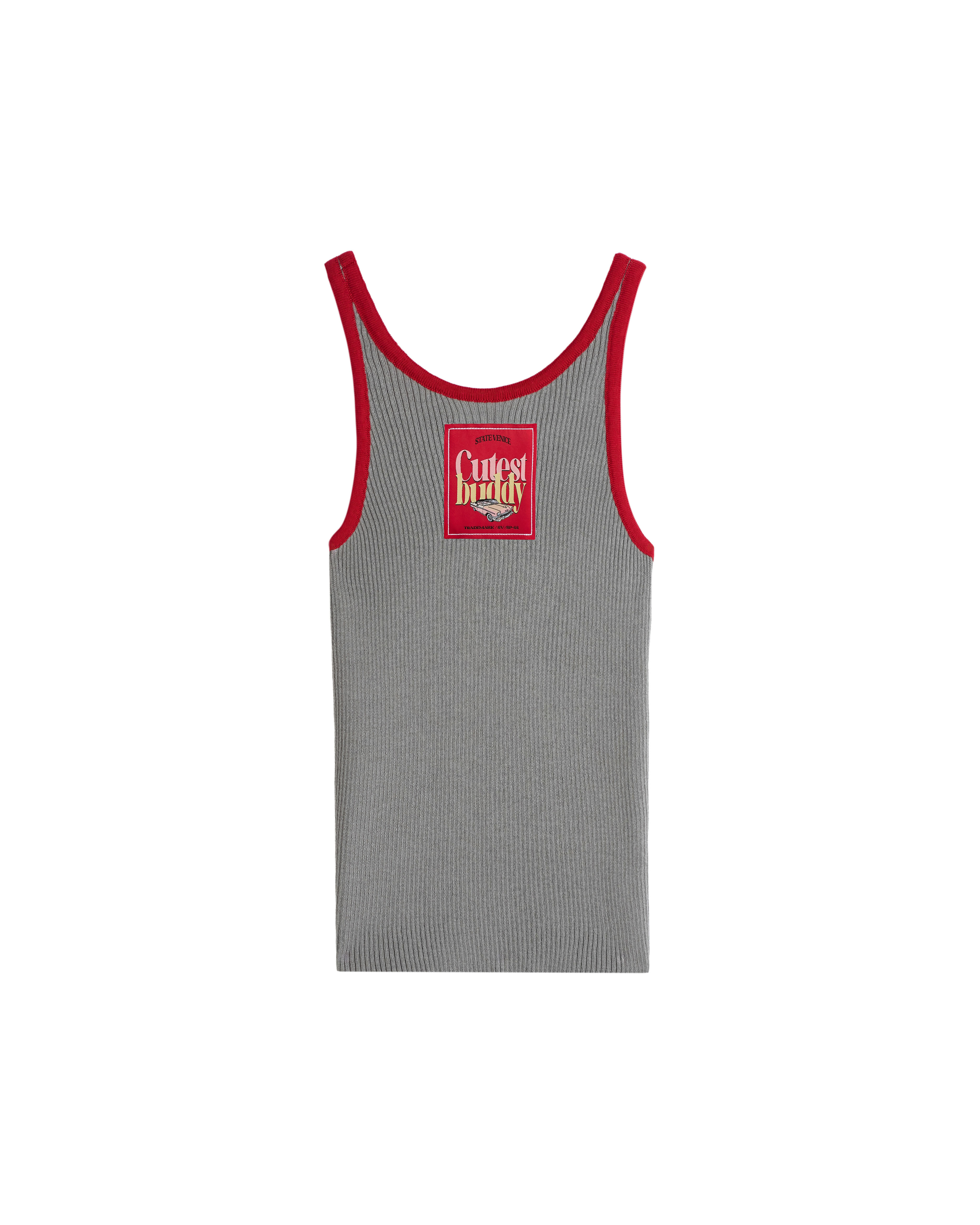 Трикотажный топ с контрастной окантовкой