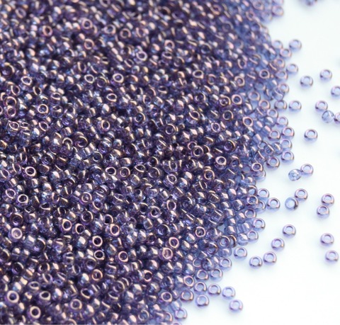 15/0 RR-1884 Бисер круглый Миюки Фиолетовый прозрачный с золотистым отливом /Miyuki round 15/0 Gold Luster Violet