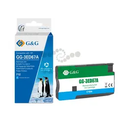 Картридж струйный G&G, аналог HP 3ED67A голубой 29ml с чипом